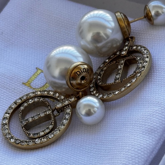 Dior tribal earrings with crystals and faux pear - Picture 6 of 6